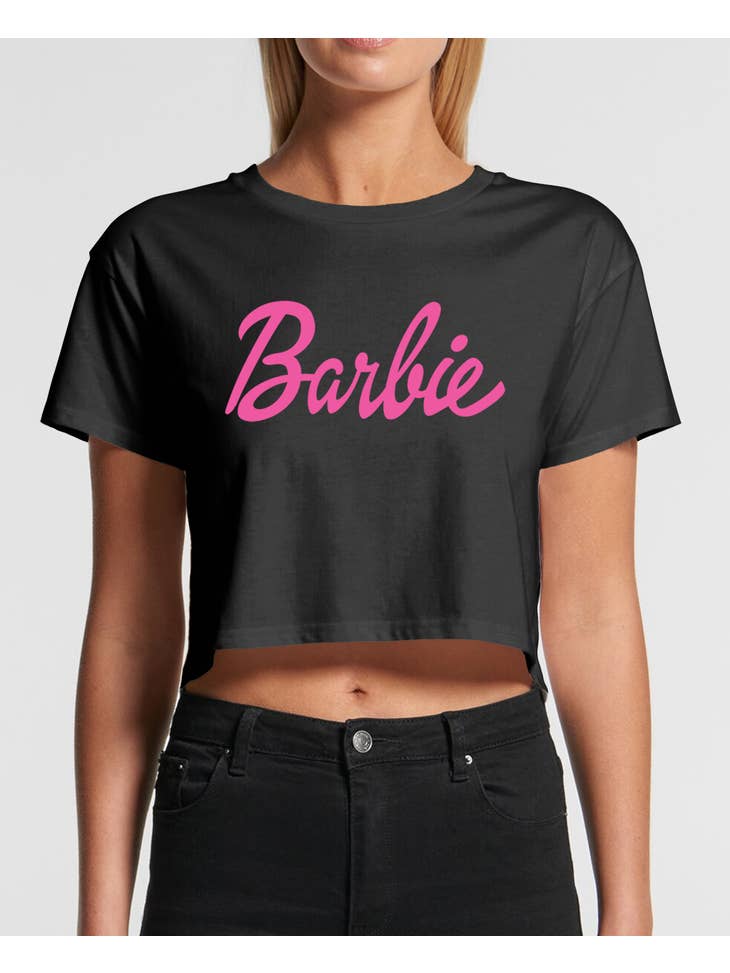 Cropped Barbie Tee - Charcoal