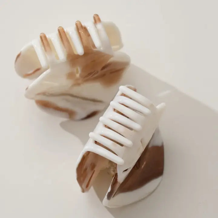 Calacatta Sand Dollar Claw Clip - Small