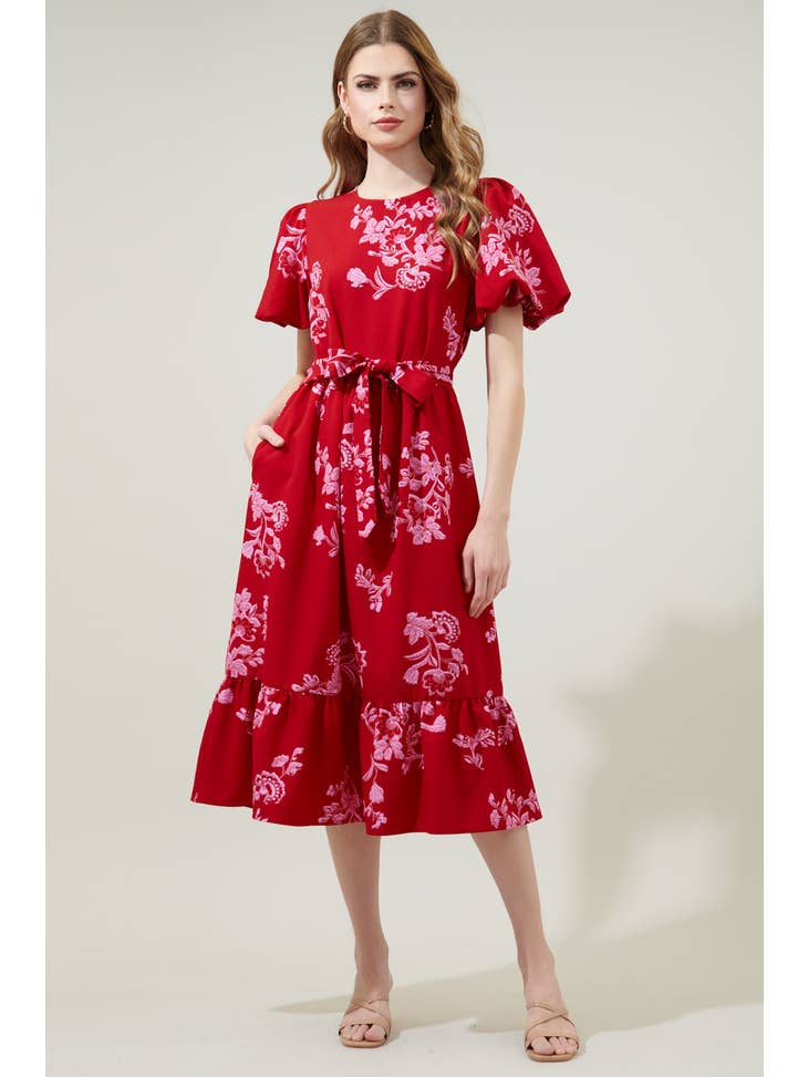 Kandy Jacobean Midi Dress