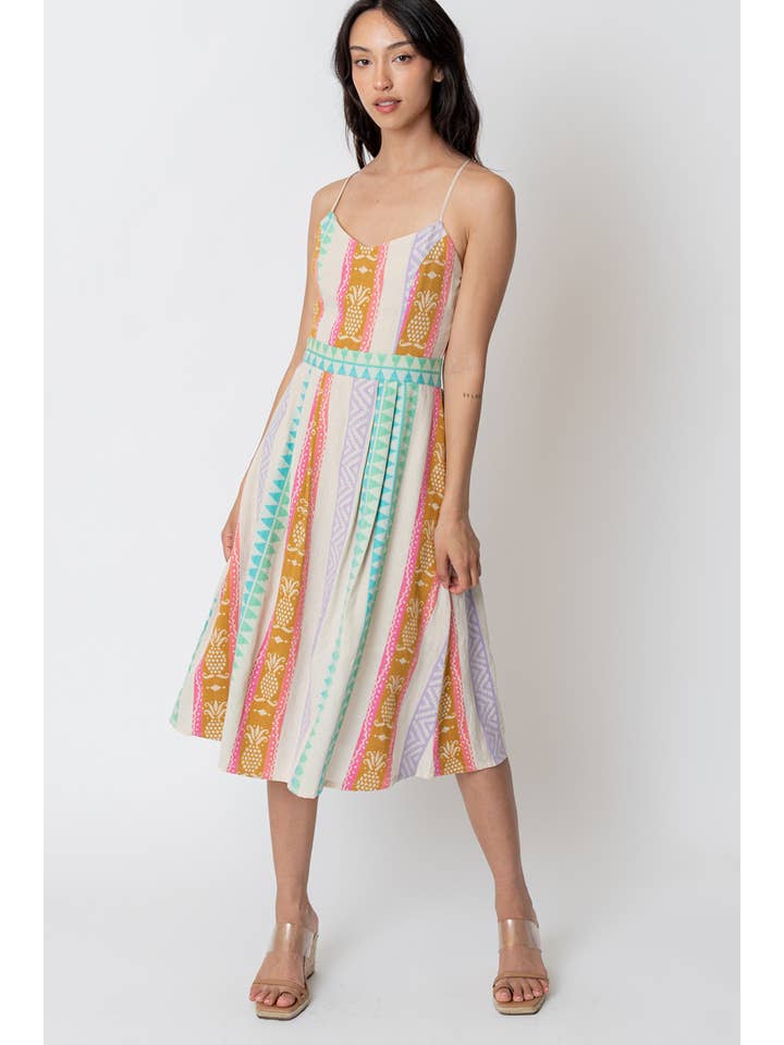 Sleeveless Midi Dress - Ivory Multi