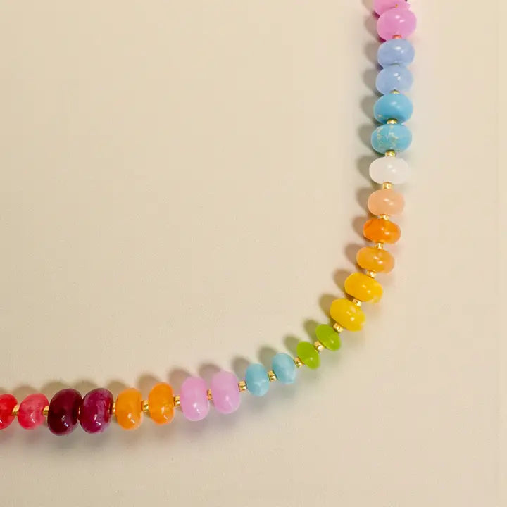 Bold Gemstone Beaded Necklace - Confetti Party