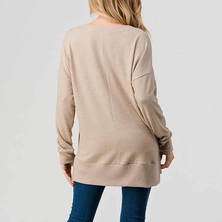 Long Sleeve Tunic - Beige