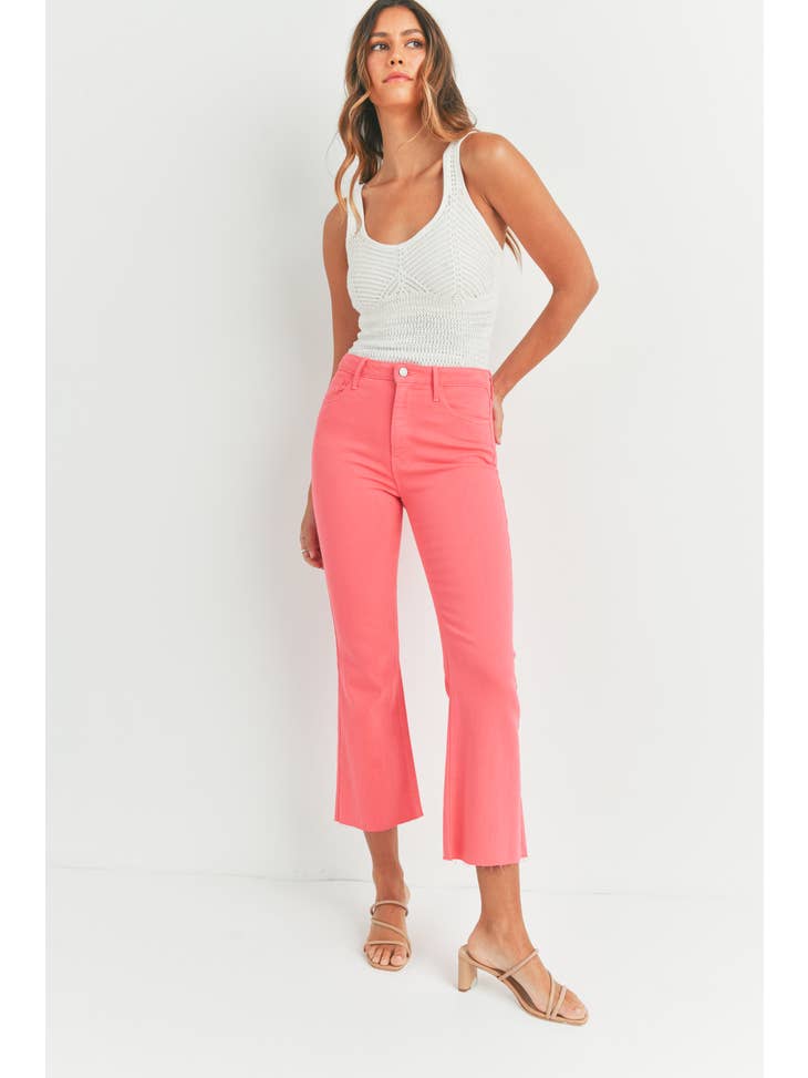 Cropped Demi Flare - Hot Pink