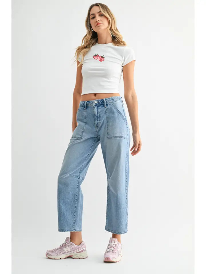 Utility Seamed Barrel Jean - Light Wash