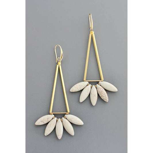 Geometric Gray Lotus Earrings