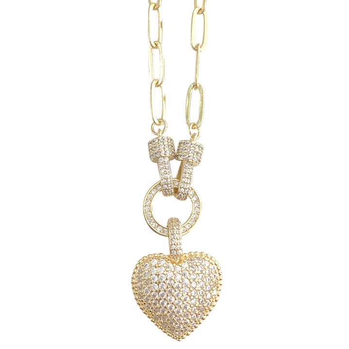 Emmie Heart Pendant Necklace - Clear