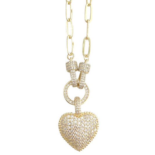 Emmie Heart Pendant Necklace - Clear