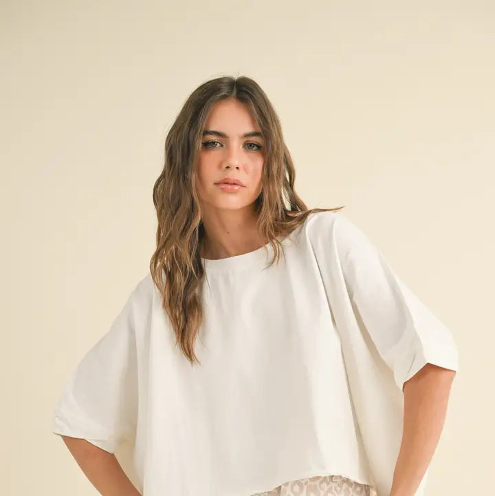 Bye and Wash Oversized Top - White
