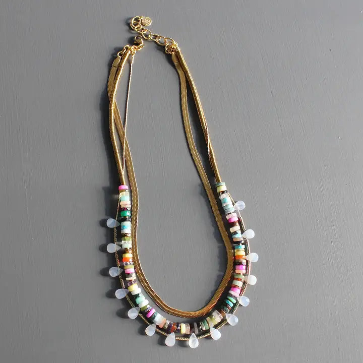 Triple Strand Multicolor Necklace