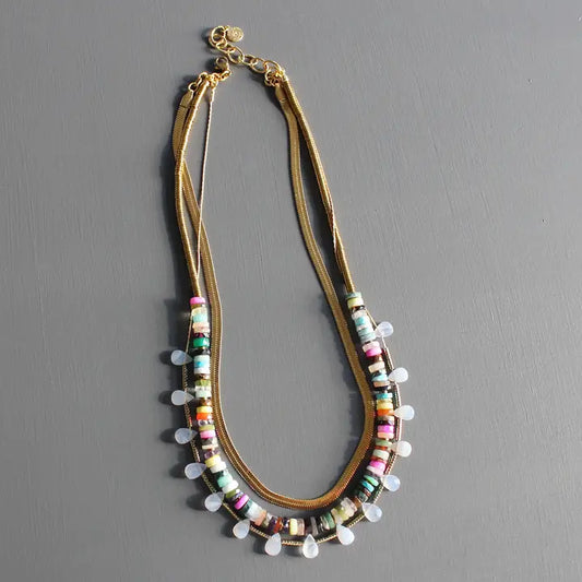 Triple Strand Multicolor Necklace