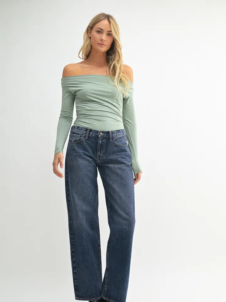 Low Rise Slouch Jean - Vintage Dark