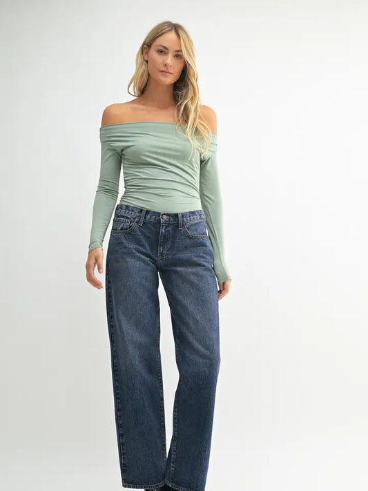 Low Rise Slouch Jean - Vintage Dark