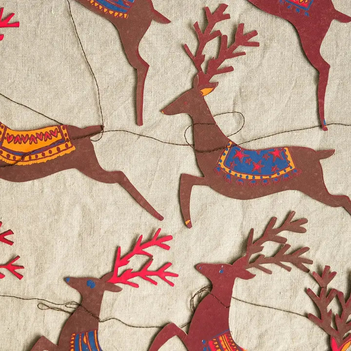 Reindeers Sewn Garland