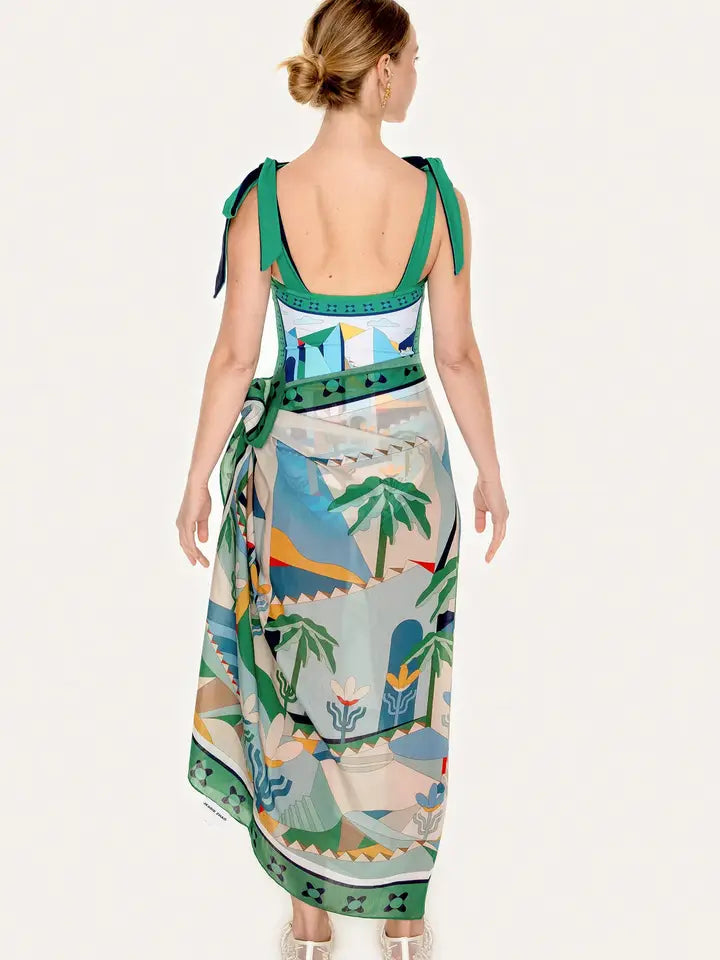 Beach Sarong Wrap - Green Wonderland