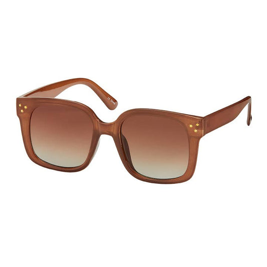 Square Pins Detail Sunglasses - Brown