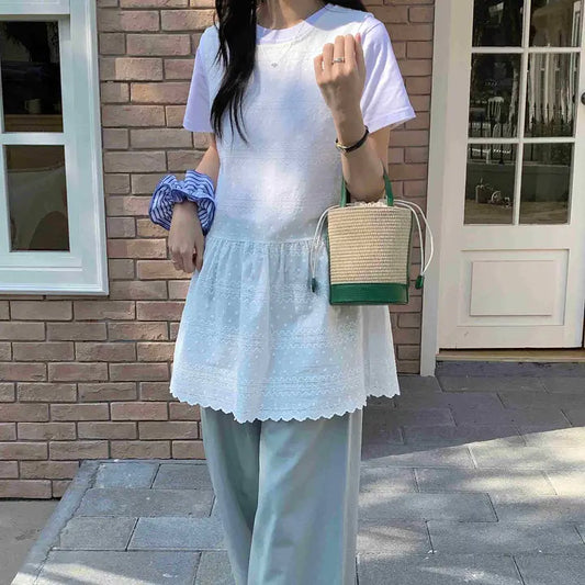 Straw Bucket Bag - Green