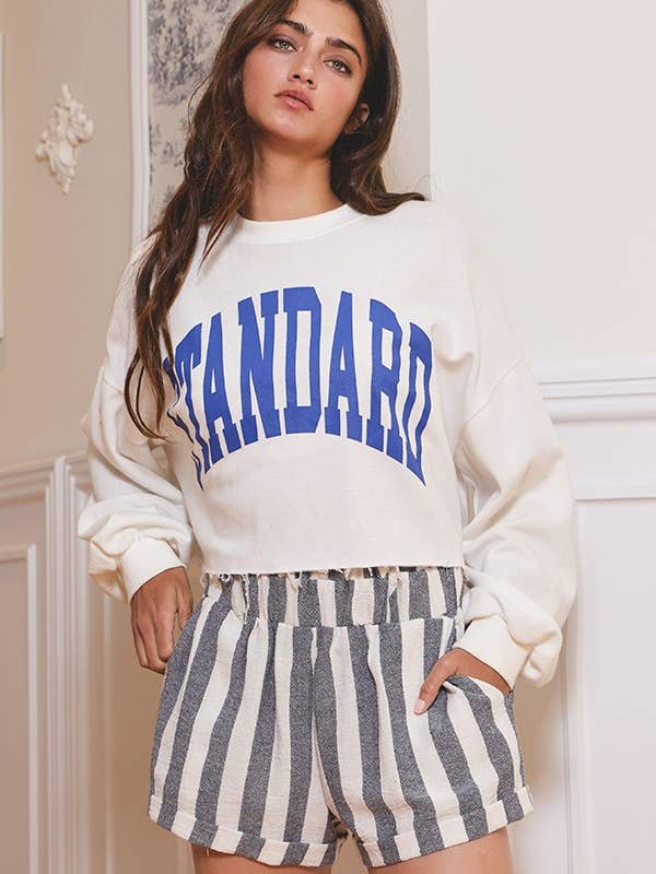 Graphic Crop Sweatshirt - Standard