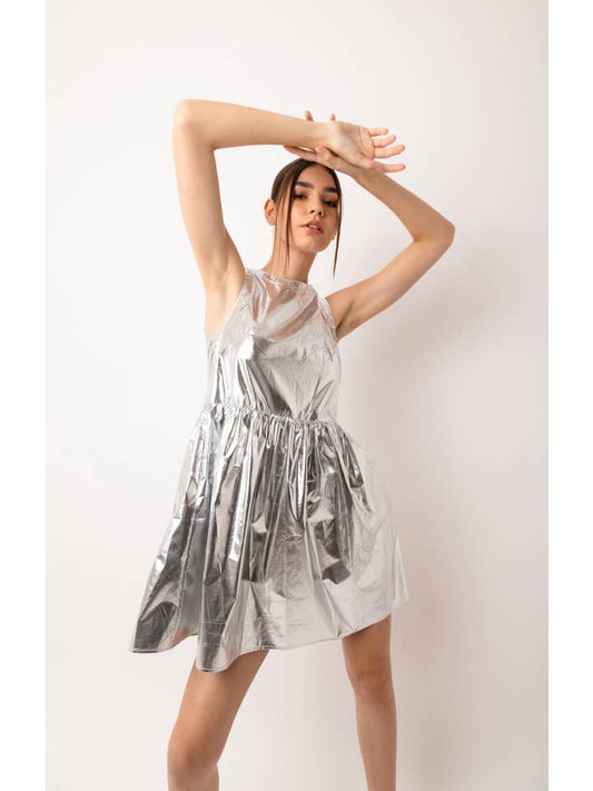 London Mini Dress - Silver - Final Sale