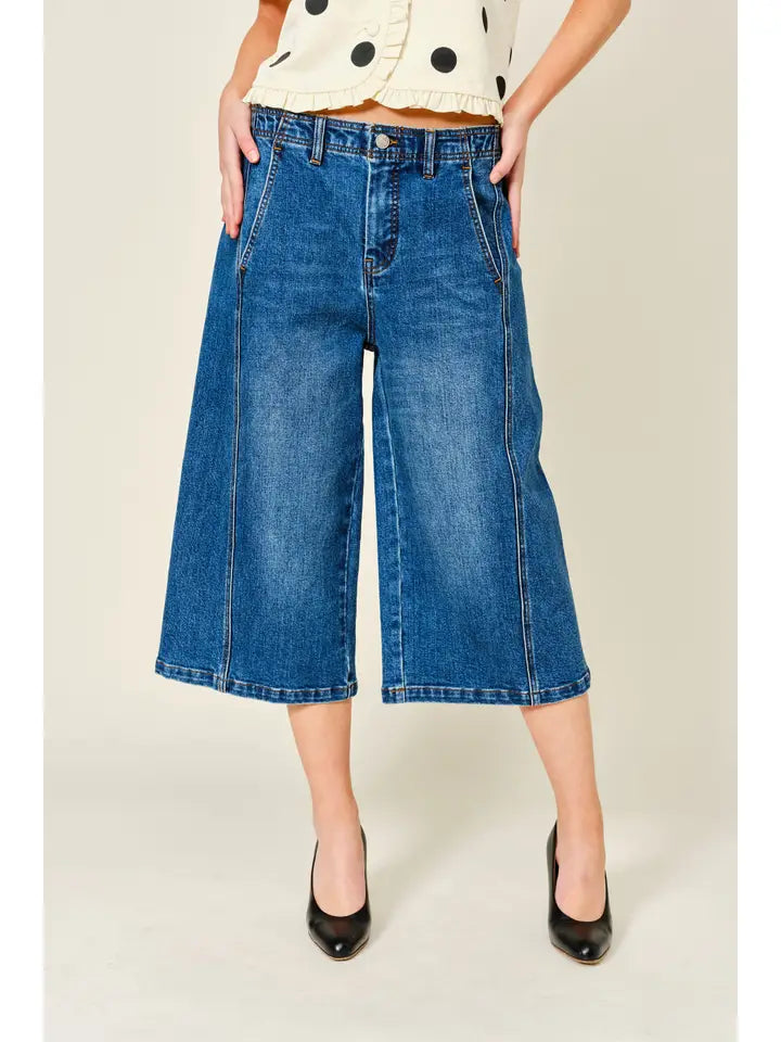 Side Line Bermuda Barrel Shorts - Denim