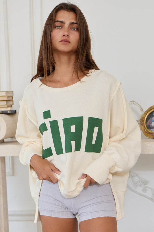 Ciao Long Sleeve Top - Cream