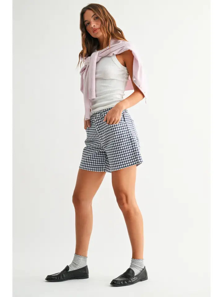 Lightweight Short - Navy Gingham