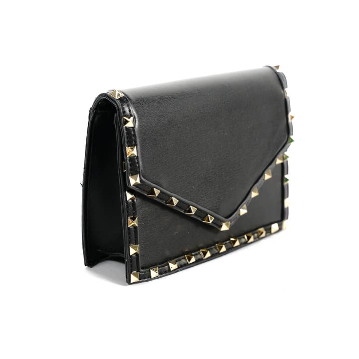 Tut Studded Clutch - Black