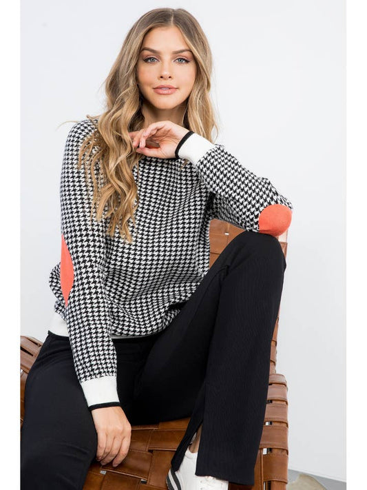 Houndstooth Sweater - Black