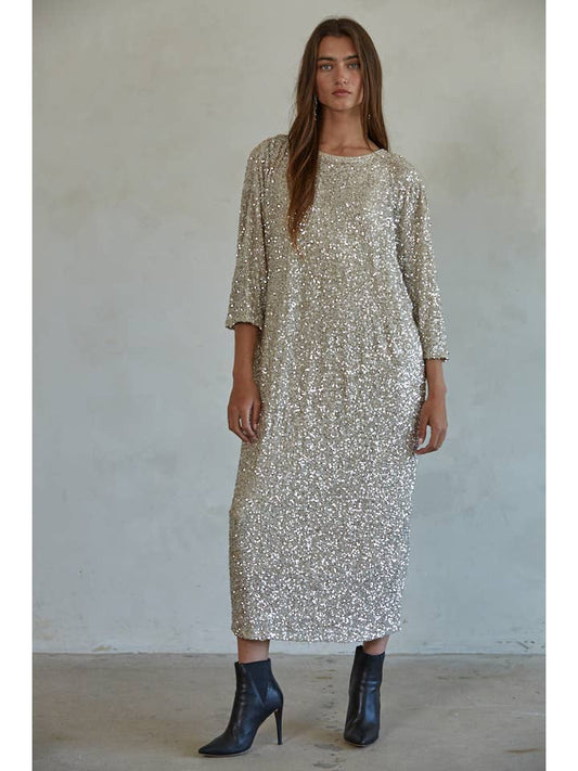 City Of Stars Dress - Gold Silver