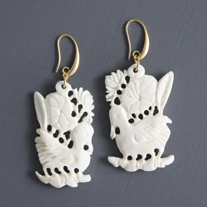 Hand Carved Earrings