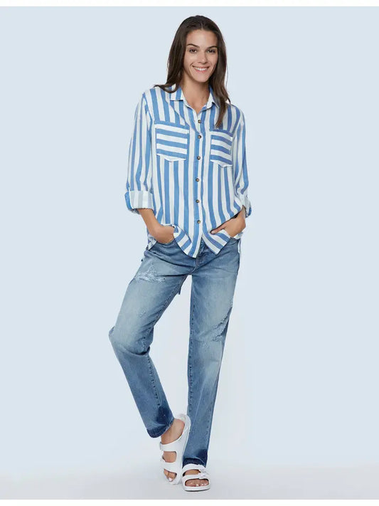 Regal Stripe Shirt - Blue Stripe