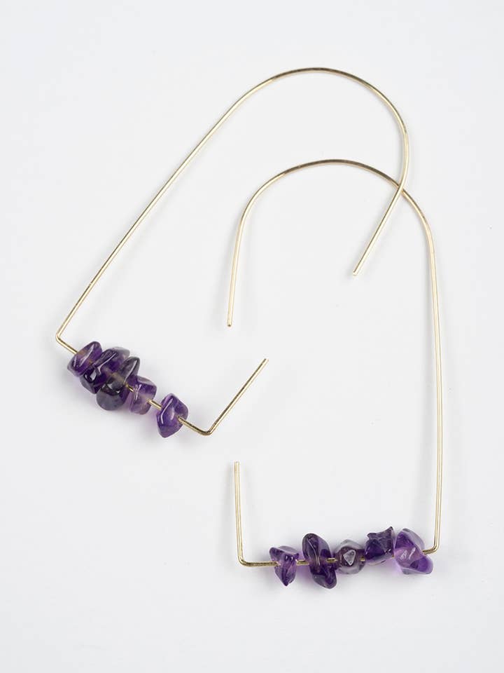 Savvy Hook Earrings - Amethyst