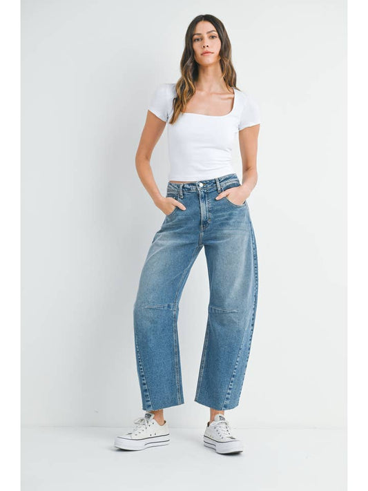 Barrel Jean - Medium Wash