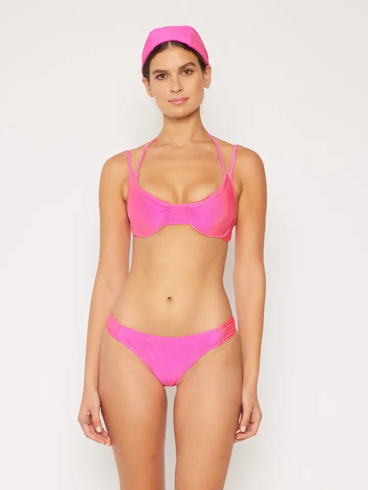 Underwired String Detail Bikini - Shine Pink