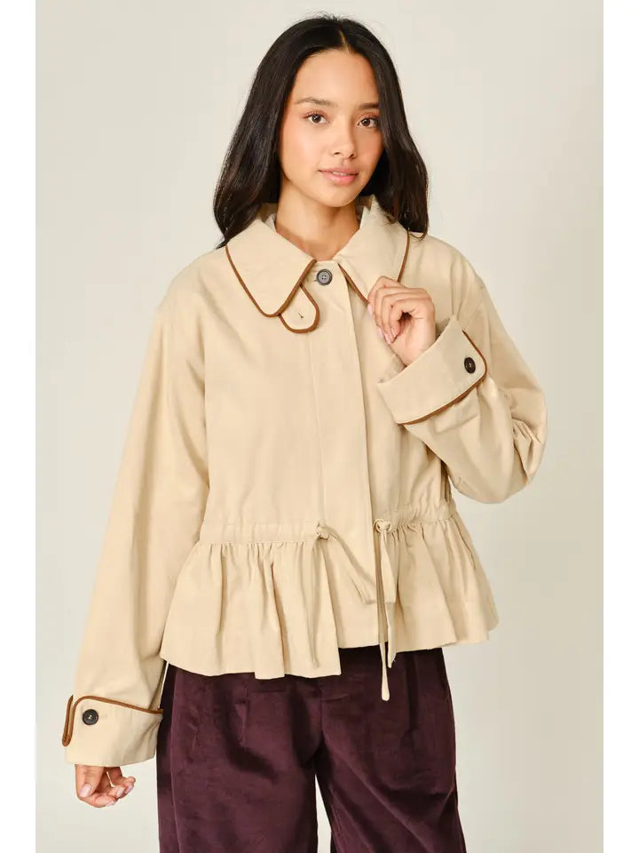 Lovely Half Trench Coat - Taupe