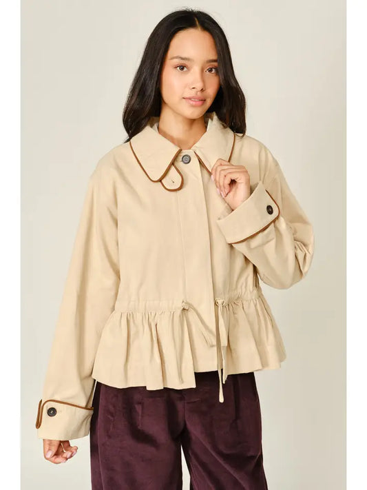 Lovely Half Trench Coat - Taupe