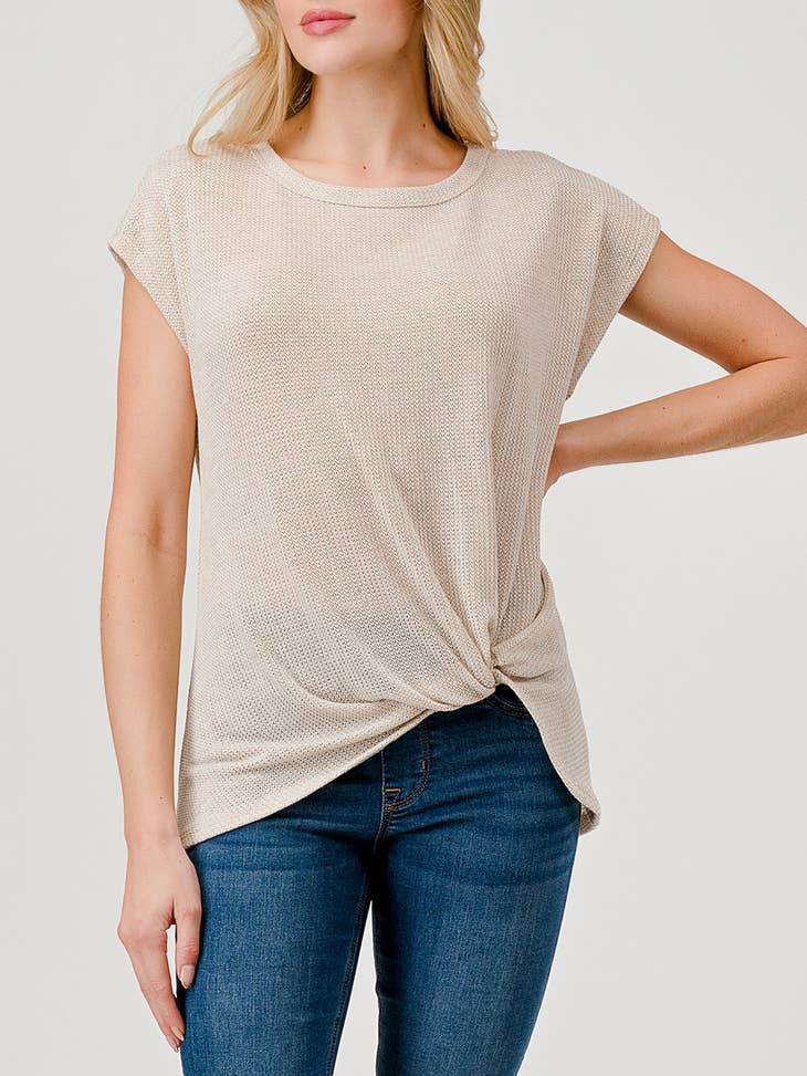 Side Knot Top - Oatmeal