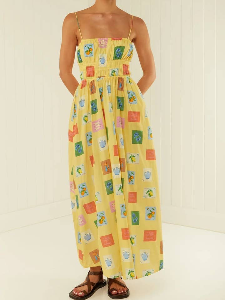 Nathaniel Midi Dress - Yellow