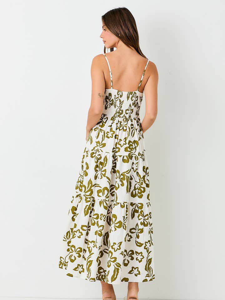 Woven Spaghetti Maxi Dress - Cream