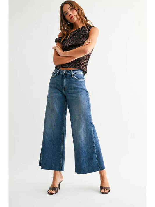 Wide Leg Flare Crop - Medium