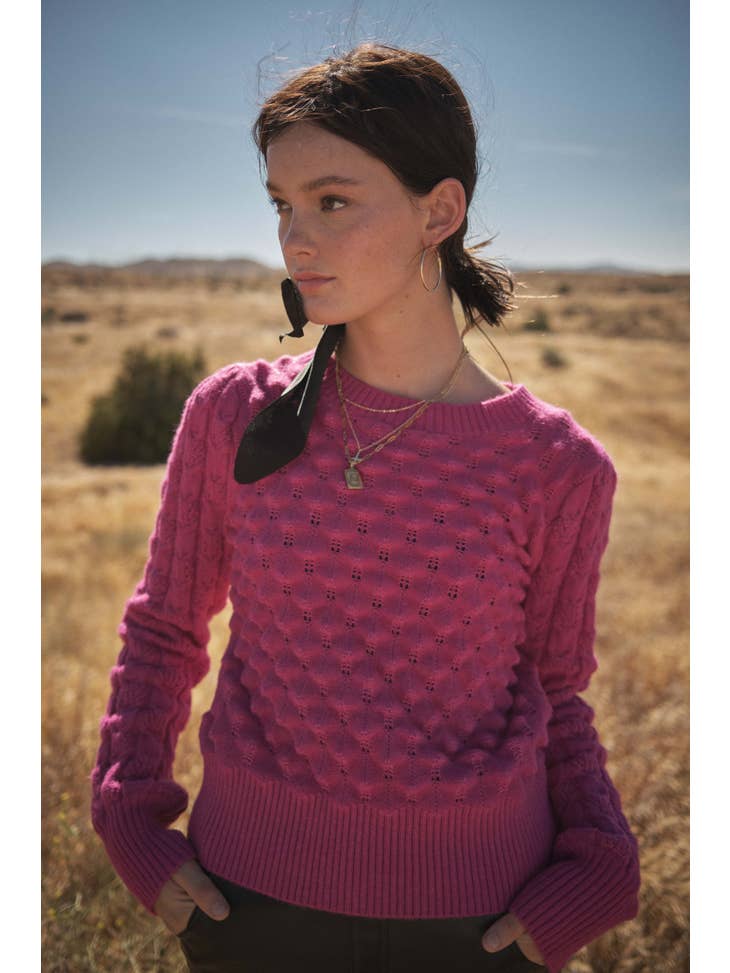 Two Tone Sweater - Magenta