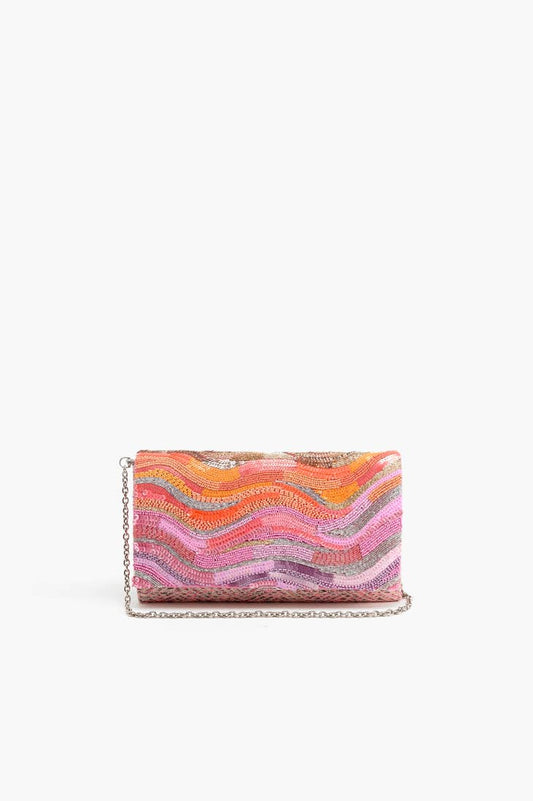 Ombre Embellished Flap Clutch