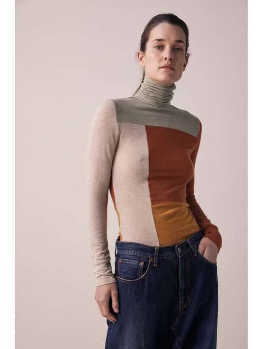 Color Block Turtleneck