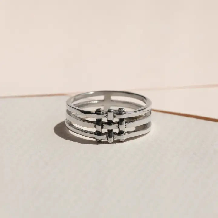 Crosshatch Ring - SIlver