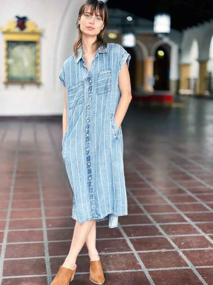 Mellow Shirtdress - Stripe Hearts