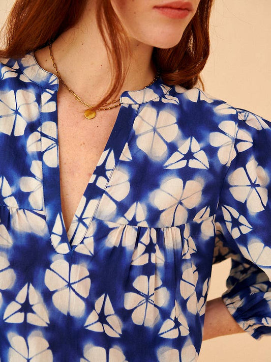 Siene Printed Blouse - Indigo