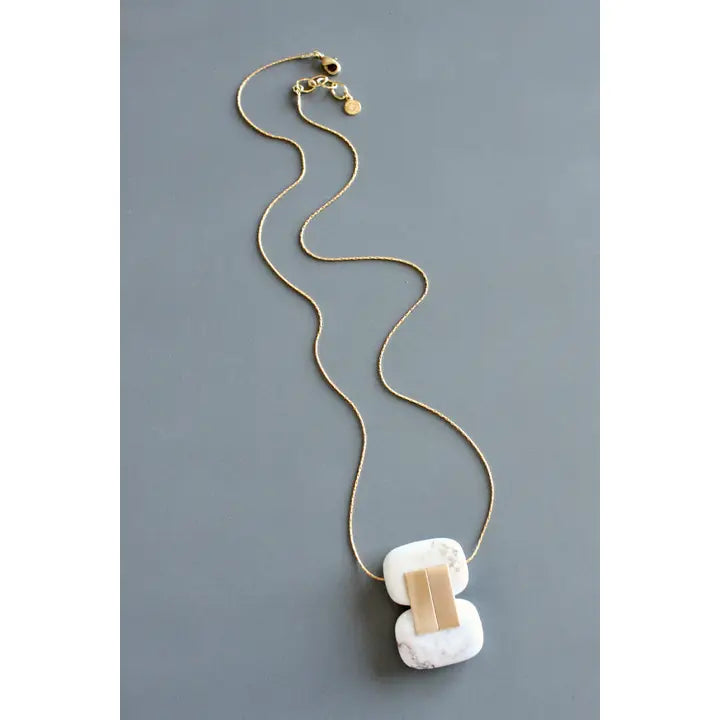 White Turquoise Geometric Pendant