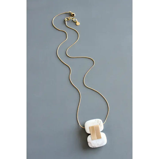 White Turquoise Geometric Pendant