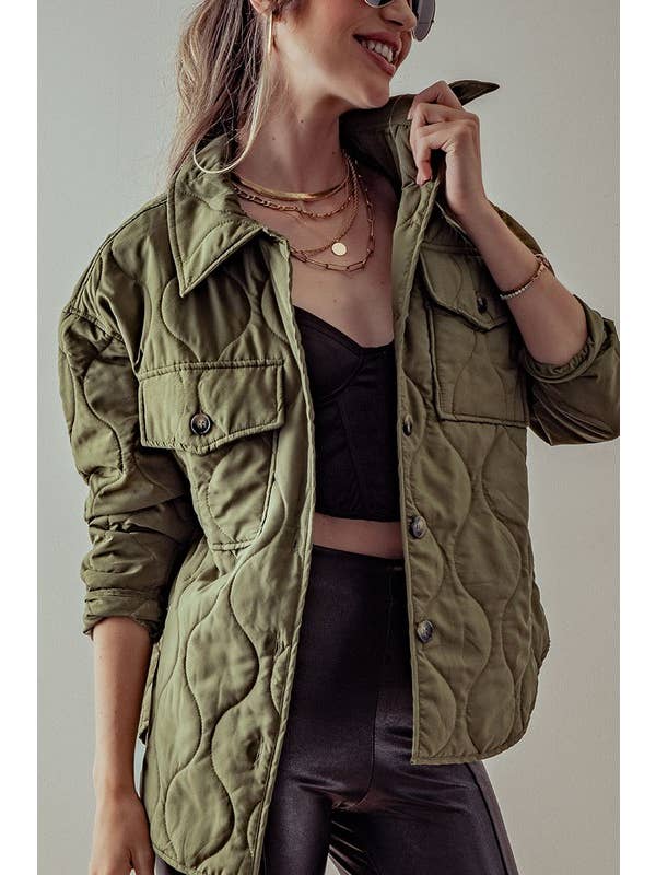 Lightweight Quilted Jacket - Olive