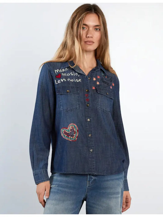 More Music, Less Noise Shirt - Dusk Denim