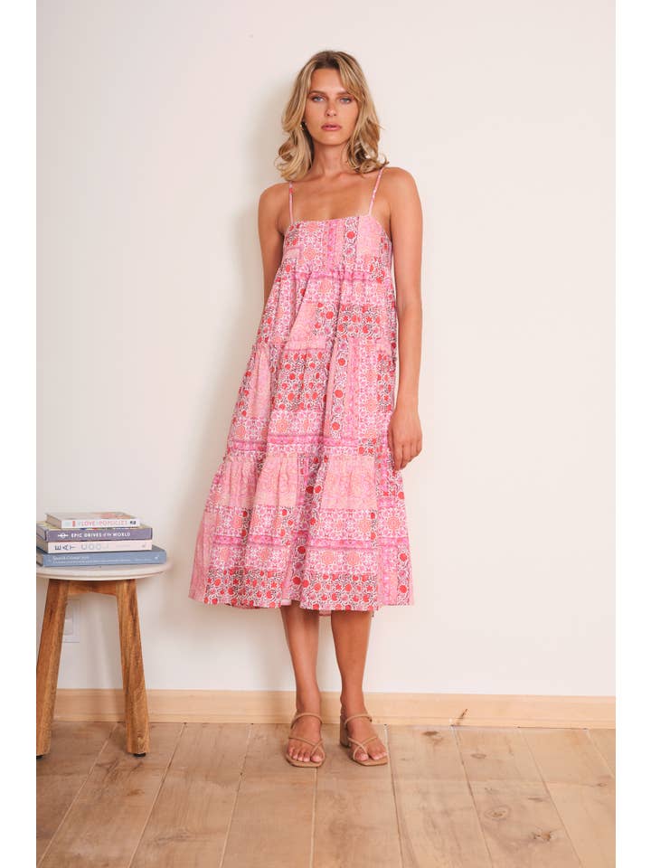 Noelle Dress - Pink Patchwork